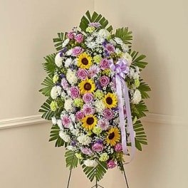 Sunflower and Rose Standing Spray