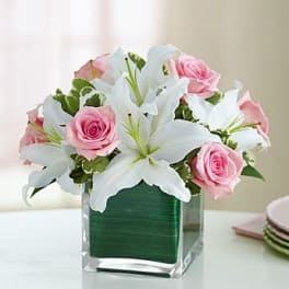 Modern Embrace™ Pink Rose & Lily Cube