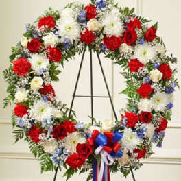 Serene Blessings Red, White & Blue Standing Wreath
