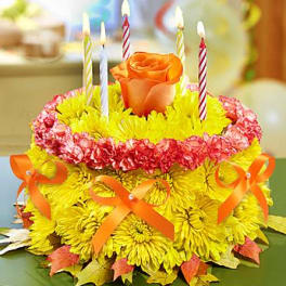 Birthday Flower Cake for Fall