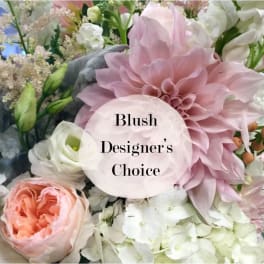 Blush floral arrangement with pink and white blooms