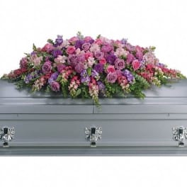 T235-2A Lavender Tribute Casket Spray
