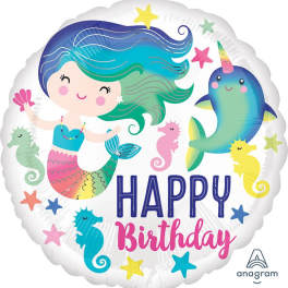 18" Happy Birthday Mermaid