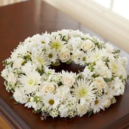 Cremation Wreath - All White