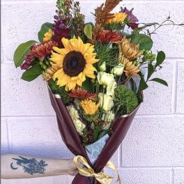 Wrapped Autum Florals - No Vase