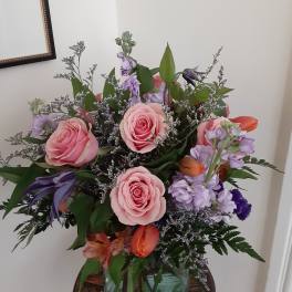 roses, tulips, stock