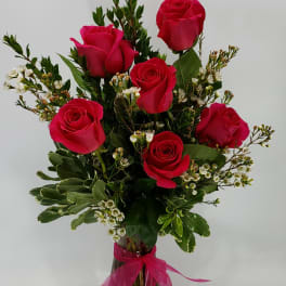 Pink Roses By Six