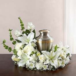  Honor a life  All White  Cremation Flowers 