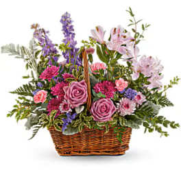 Lavender Meadow Basket Bouquet deluxe collection