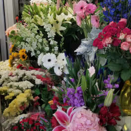 Fresh Seasonal Flowers Wrapped