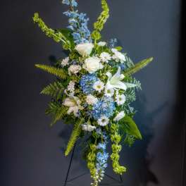 Blue + White Standing Spray (not as large as our standard standing spray)