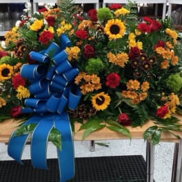 Fall Sun casket spray
