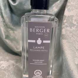 Clear refill bottle with black cap labeled Maison Berger Paris.