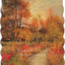 Decorative autumn landscape plaque with a Bible verse