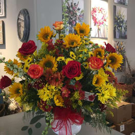 Crisp Colors of Fall XL Urn Arrangement by Petals
