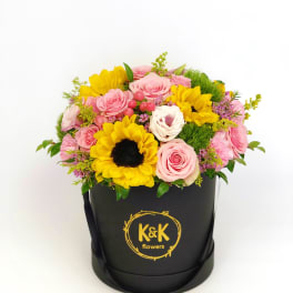 Black hat box arrangement Bright