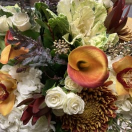 Fall is here: Cymbidium, Calla Lilies, & berries