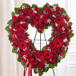 Red Heart Standing Spray