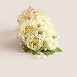White Spray Rose Corsage