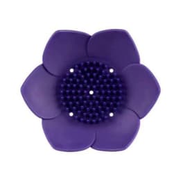 Purple flower-shaped decorative clip with beaded center