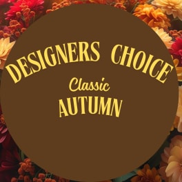 Autumn floral design with orange, red, and yellow blooms