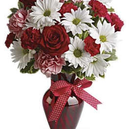 Hugs and Kisses Bouquet with Red Roses