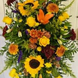Sunflowers and lilies