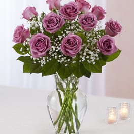 12- 18- 24 Lavender Roses Vased