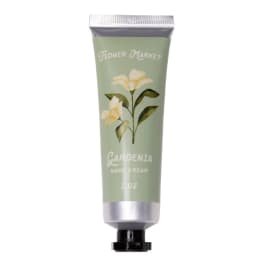 Tube of gardenia hand cream with floral illustration