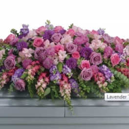Lavender Tribute Casket Spray