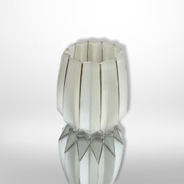 Vintage Mid-century Gold and Ivory Vase.