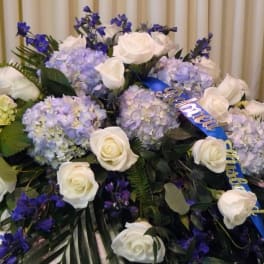 Powder Blue Half Casket Spray