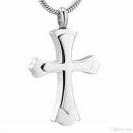Double Cross Stainless Steel Cremation Urn Pendant