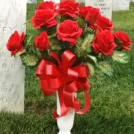 [TT-ANC25]: SILK RED ROSE ARRANGEMENT (ARTIFICIAL FLOWERS)
