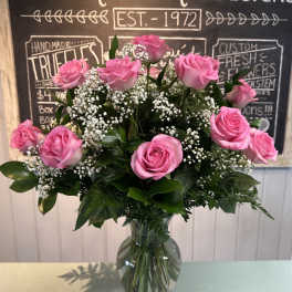 A Dozen Pink Roses