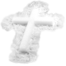 Foam Cross with Lace. (NEW)