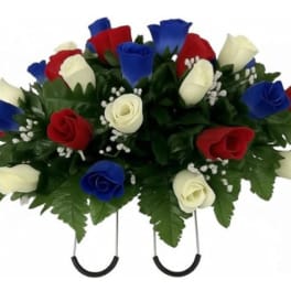Small Silk Rose Memorial Saddle