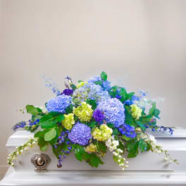 Azure Serenity Casket Spray