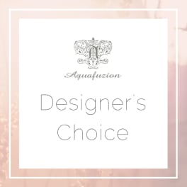 White card with the text "Designer’s Choice" and a floral logo