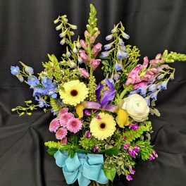 Spring jar of flowers