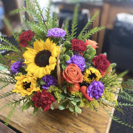 Fresh Sunflower Love Basket