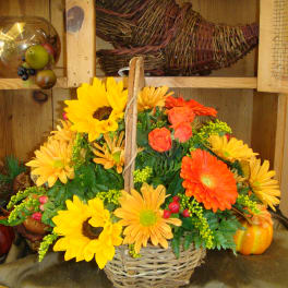 AUTUMN BASKET OF ORANGES & YELLOWS