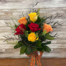 Fall Rose Vase