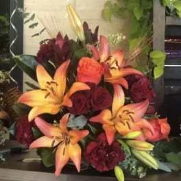 Lily & Rose Cornucopia Centerpiece