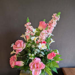 Cemetery Flower Cone - Blushing Blooms