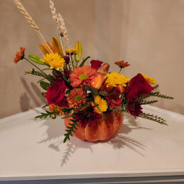 Fall Pumpkin with ONE OF A KIND ARRANGEMENT