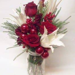 Lily and Rose Ornament Mason Jar