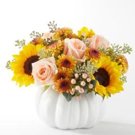 White Pumpkin Flower Arrangement
