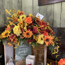 Fall Silk Sympathy CASKET Spray