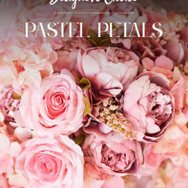Pink roses and peonies in a pastel floral arrangement